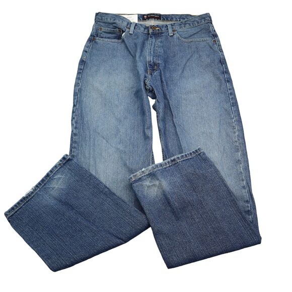 Ralph Lauren Jeans Mens 34 Blue Mid Rise 5 Pocket Design Straight Leg Pants - Picture 1 of 16